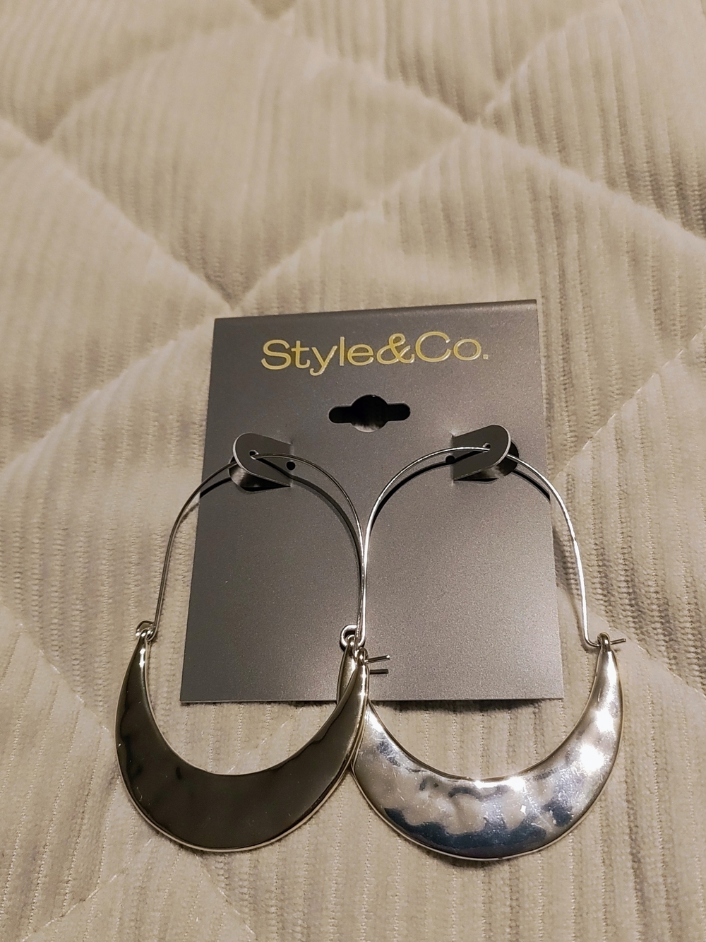 Style & Co. Silver Crescent Hoop Earrings - Women's Accessories